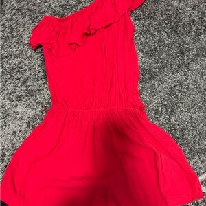 Stylish Red One-Shoulder Kids Dress